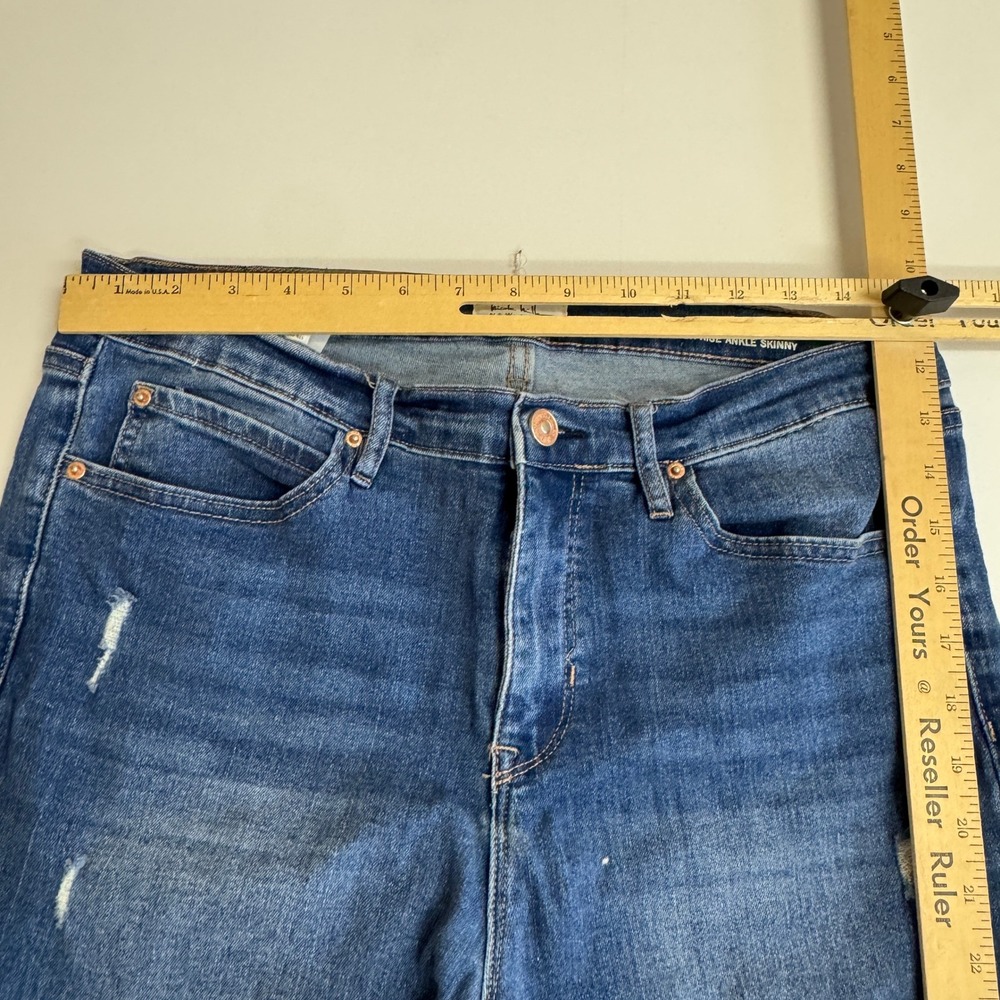 Nicole Miller Jeans Womens Size‎ 10 Blue Soho High Rise Ankle Skinny Distressed - Picture 6 of 8